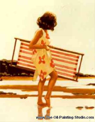 Jack Vettriano Alone on the Beach oil painting reproduction