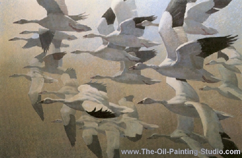 Wildlife Art - Birds - Snow Geese painting for sale WL18