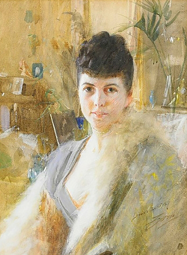 Anders Zorn Lady with Fur Cape oil painting reproduction