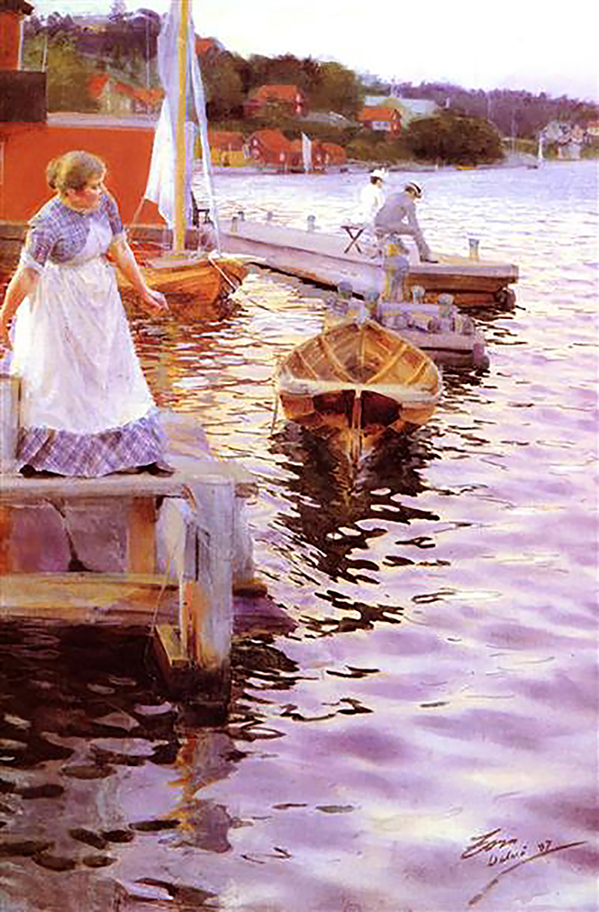 Anders Zorn Lappings of the Waves, 1887 oil painting reproduction