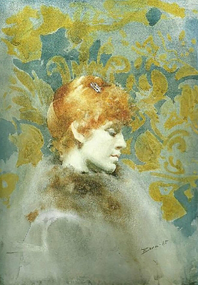 Anders Zorn The Portrait of Miss Law, Watercolor oil painting reproduction