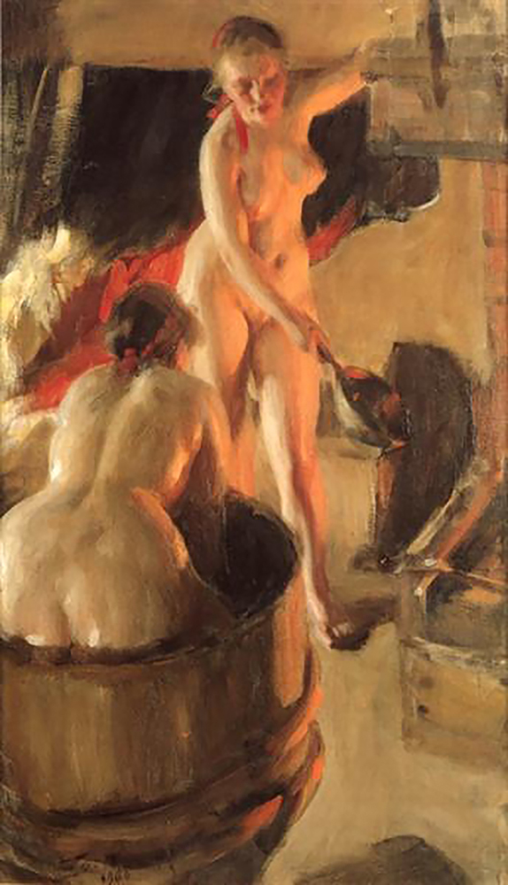 Anders Zorn Women Bathing in the Sauna, 1906 oil painting reproduction