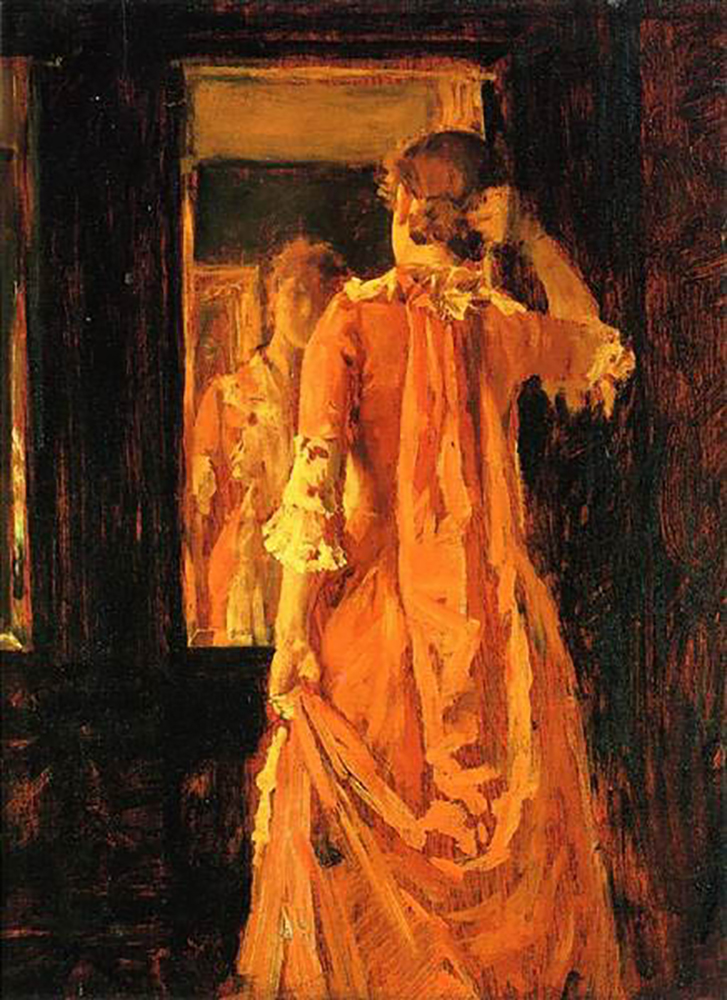 William Merritt Chase Young Girl With Flowers oil painting reproduction