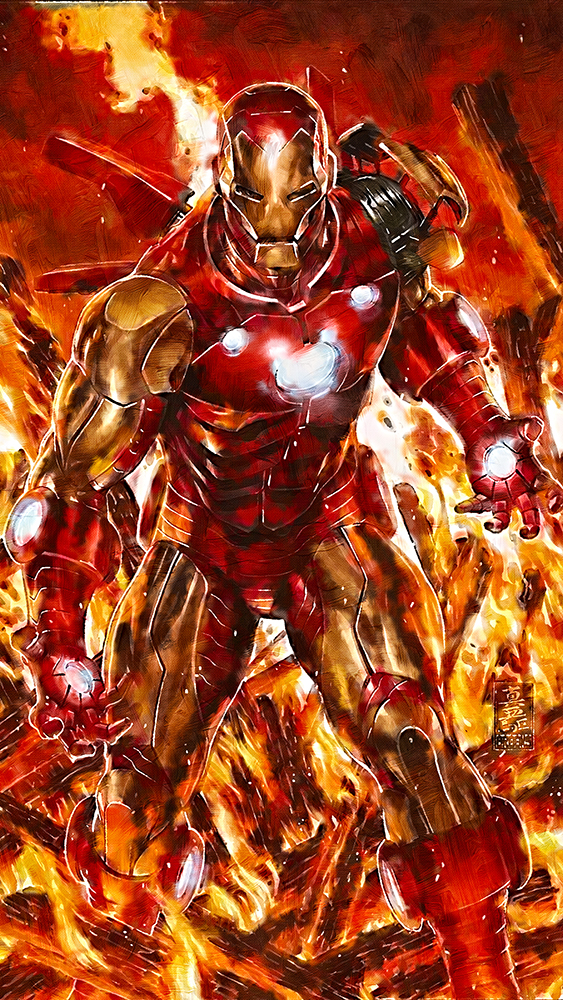Comic Book Heroes Art - Iron Man - Iron Man Fire painting for sale ironman10