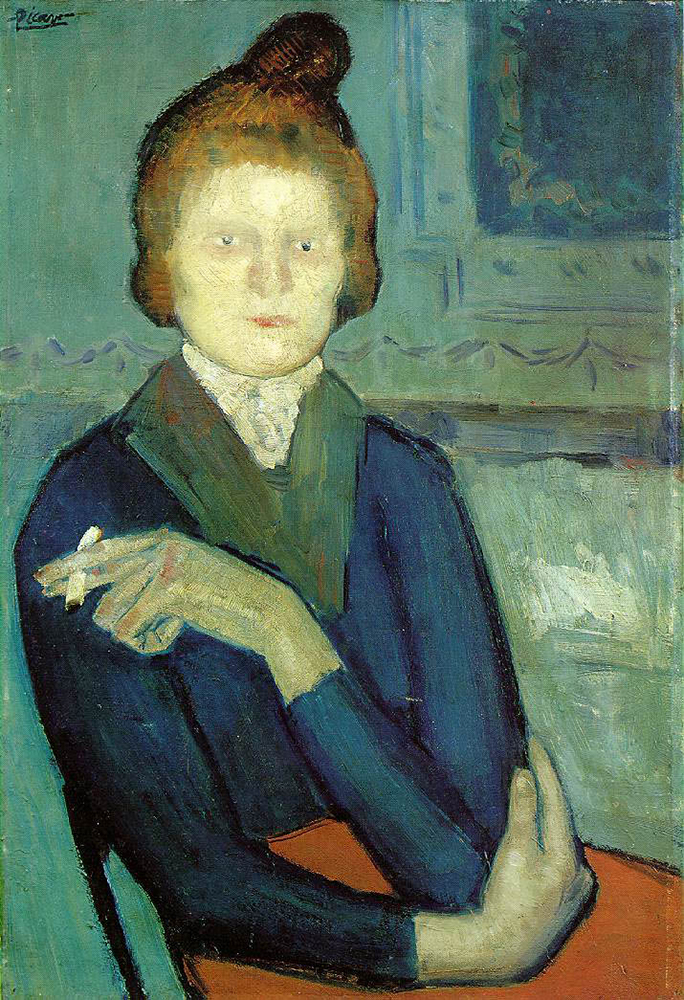 Pablo Picasso Femme avec une cigarette 1901 oil painting reproduction