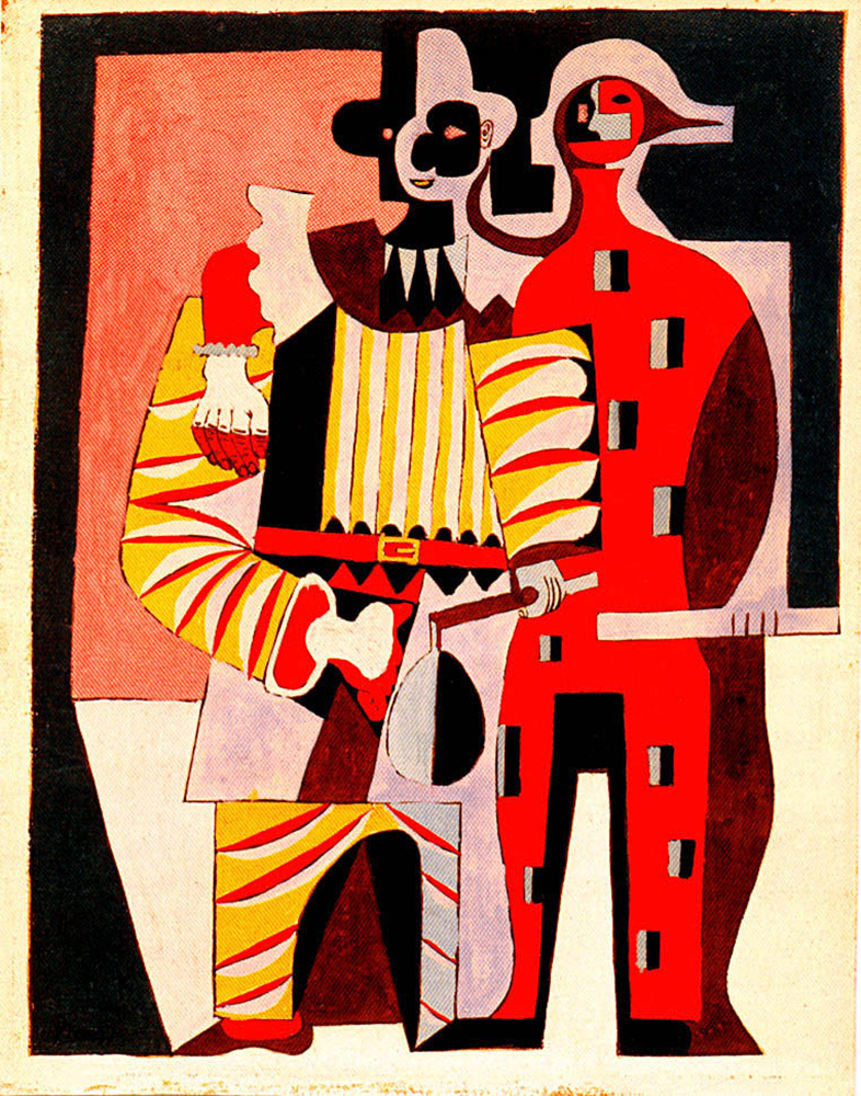 Pablo Picasso Pierrot et Arlequin Summer 1920 oil painting reproduction