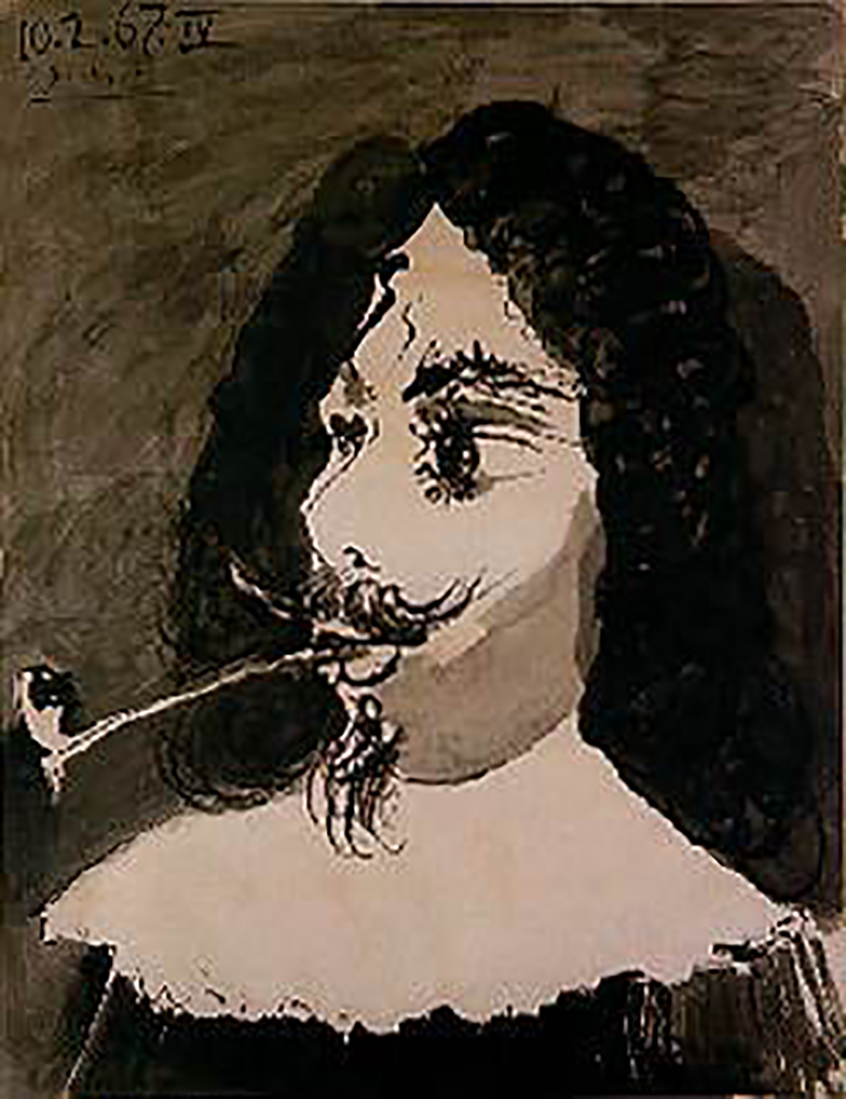 Pablo Picasso Tête d'homme avec pipe 1967 oil painting reproduction
