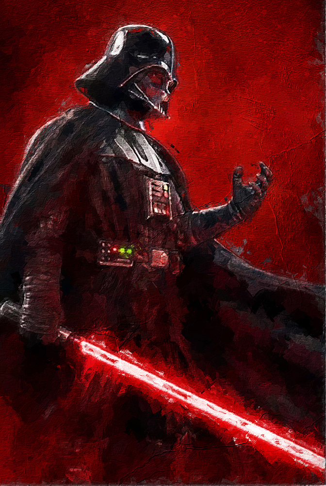  Movie Art - Stars Wars - Darth Vader with Light Saber 2 painting for sale starwars11