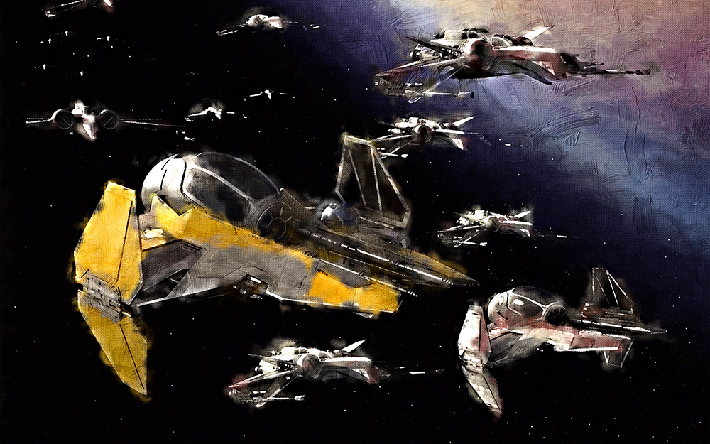  Movie Art - Stars Wars - Jedi Starfighter painting for sale starwars502