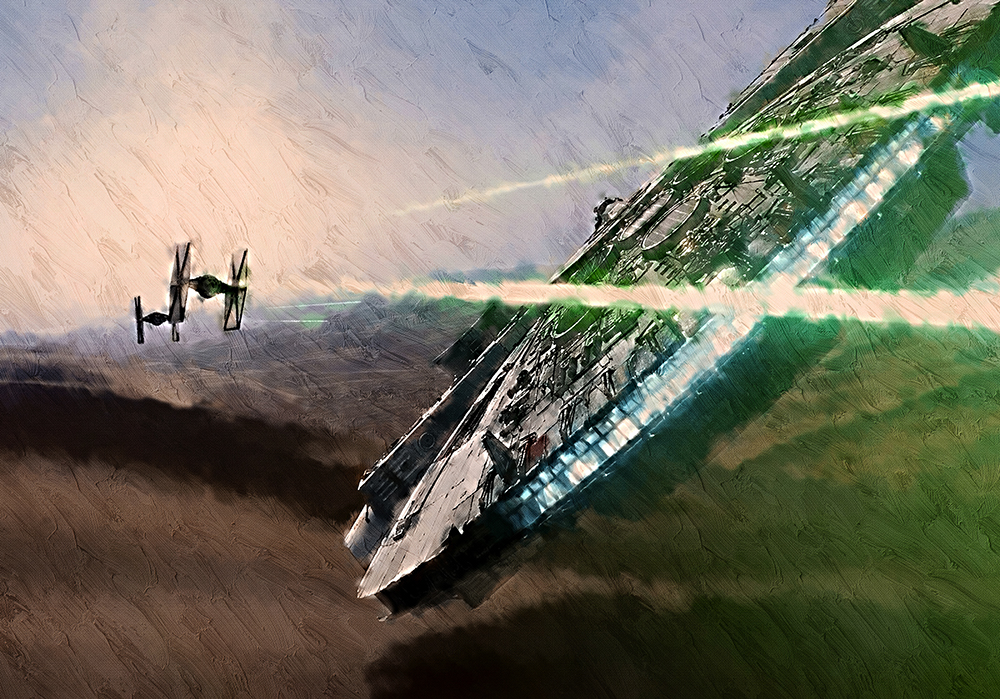  Movie Art - Stars Wars - TIE Fighter Opens Fire painting for sale starwars503