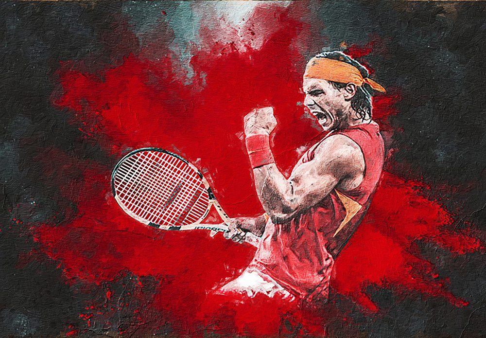 Sports Art - Tennis - Federer Win painting for sale tennis1