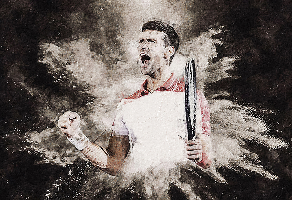 Sports Art - Tennis - Novak Love painting for sale tennis2
