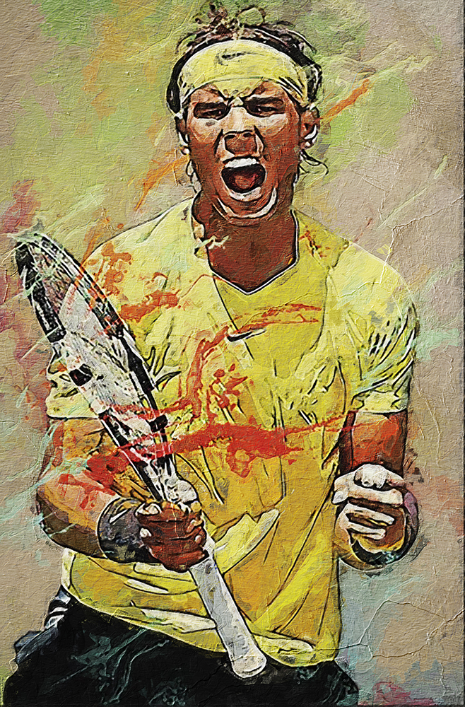 Sports Art - Tennis - Nadal Win painting for sale tennis8