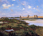 Frederic Bazille Landscape of Aigues-Mortes oil painting reproduction