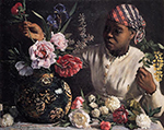 Frederic Bazille Negress with Peonies oil painting reproduction