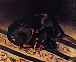 Frederic Bazille The Dog Rita Asleep oil painting reproduction