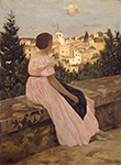 Frederic Bazille The Pink Dress oil painting reproduction