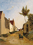 Frederic Bazille Village Street oil painting reproduction