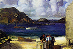 George Bellows Fishing Harbor, Monhegan Island oil painting reproduction