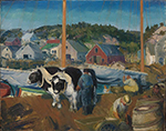 George Bellows Ox Team, Wharf at Matinicus, 1916 oil painting reproduction