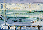 George Bellows Snow Capped River oil painting reproduction