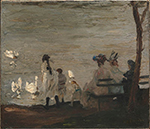 George Bellows Swans in Central Park, 1906 oil painting reproduction