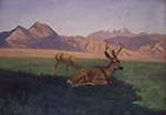 Albert Bierstadt Deer oil painting reproduction
