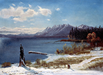 Albert Bierstadt Lake Tahoe in winter oil painting reproduction