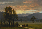 Albert Bierstadt Landscape with cattle oil painting reproduction