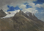 Albert Bierstadt Peaks in the Rockies (1863) oil painting reproduction