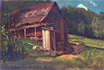 Albert Bierstadt Swiss Mountain Cabin oil painting reproduction