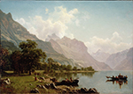 Albert Bierstadt Swiss Mountain Scene (1859) oil painting reproduction