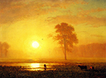 Albert Bierstadt Sunset on the Plains oil painting reproduction