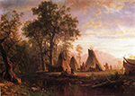 Albert Bierstadt Indian Encampment Late Afternoon oil painting reproduction
