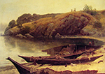 Albert Bierstadt Canoes oil painting reproduction
