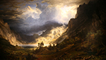 Albert Bierstadt A Storm in the Rocky Mountains oil painting reproduction