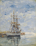 Eugene Boudin Anchored Three-Master, 1894-97 oil painting reproduction