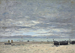 Eugene Boudin Berk, Beach in a Harbour, 1882 oil painting reproduction