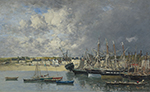 Eugene Boudin Boats at the Port of Ancre, 1873 oil painting reproduction