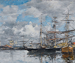 Eugene Boudin Deauville, Harbor, 1877-81 oil painting reproduction