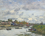 Eugene Boudin Deauville, the Bridge on the Touques, 1891 oil painting reproduction