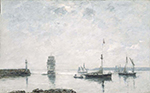 Eugene Boudin Harbor Entrance, 1873 oil painting reproduction