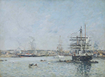Eugene Boudin Havre, Russian Corvette in the Eure Bassin, 1888 oil painting reproduction