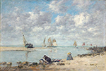 Eugene Boudin Laundresses near Trouville, 1972-76 oil painting reproduction