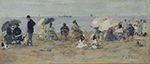 Eugene Boudin On the Beach, 1876-80 oil painting reproduction