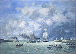 Eugene Boudin Port of Havre, 1887 oil painting reproduction