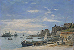 Eugene Boudin Quay at Villefranche, 1892 oil painting reproduction