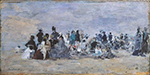 Eugene Boudin Scene on the Beach in Trouville, 1875 oil painting reproduction