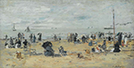 Eugene Boudin Scene on the Beach in Trouville 2, 1875 oil painting reproduction