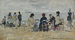 Eugene Boudin Scene on the Beach, 1883-87 oil painting reproduction